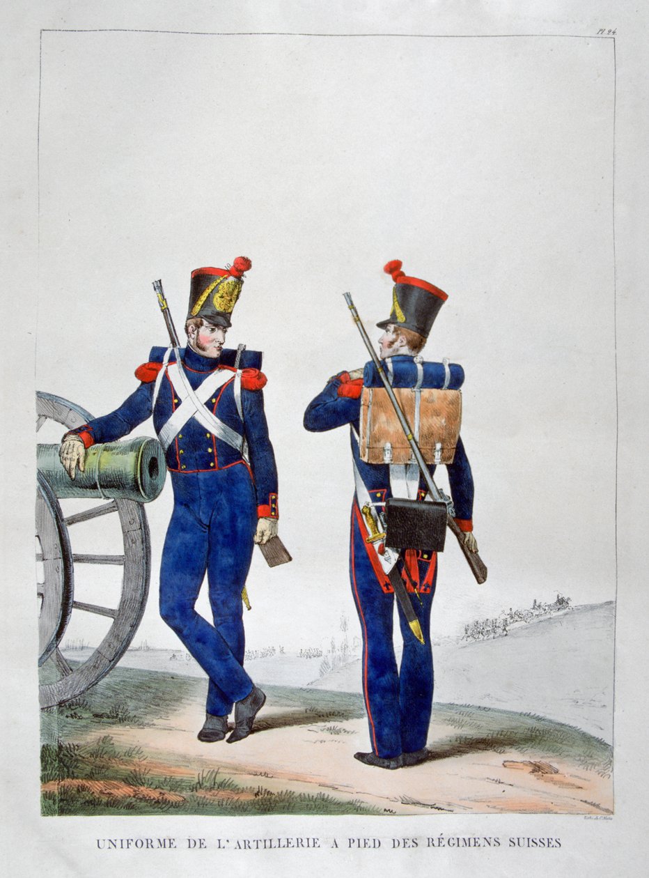 Uniformer af et schweizisk artilleriregiment, 1823. af Charles Etienne Pierre Motte