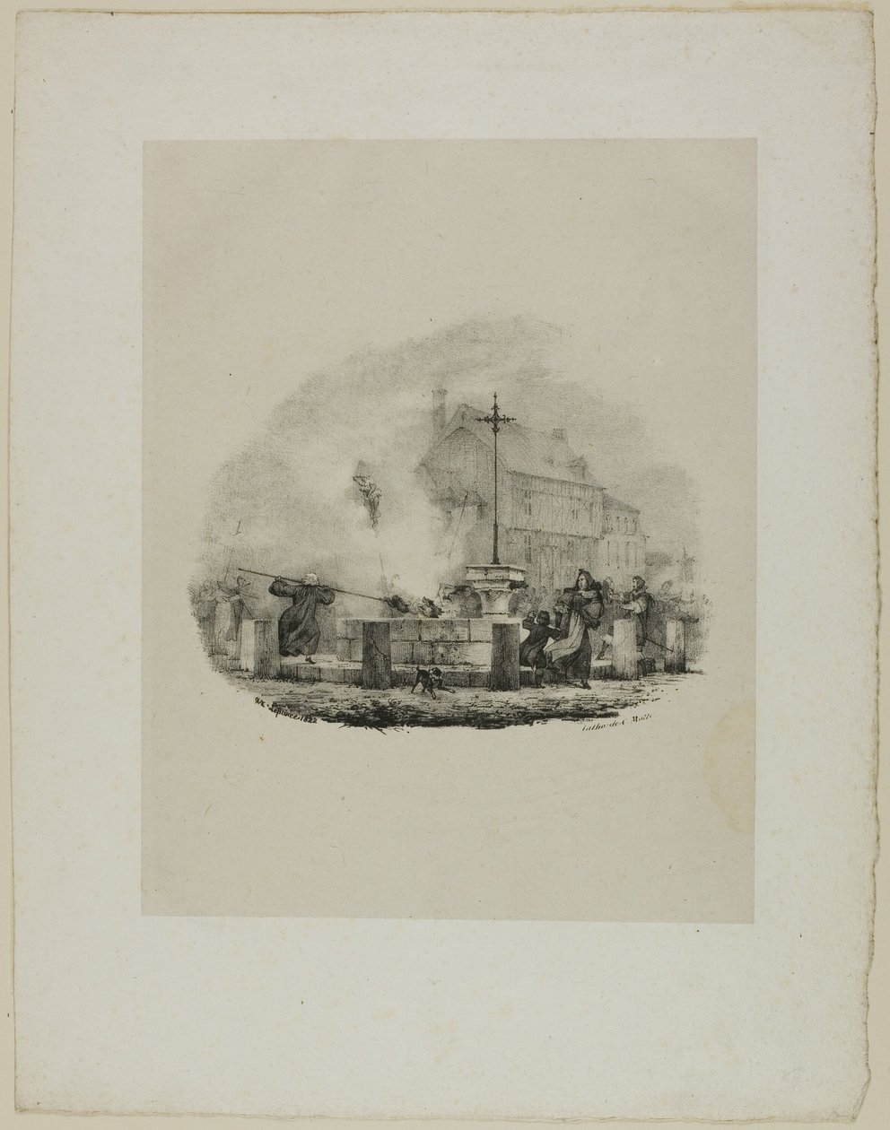 Ukendt dramatisk scene af Charles Etienne Pierre Motte