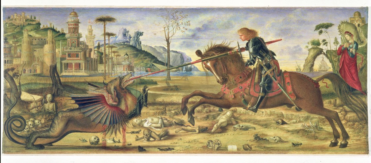 Efter Carpaccio - St George And The Dragon, 1885 af Charles Fairfax Murray