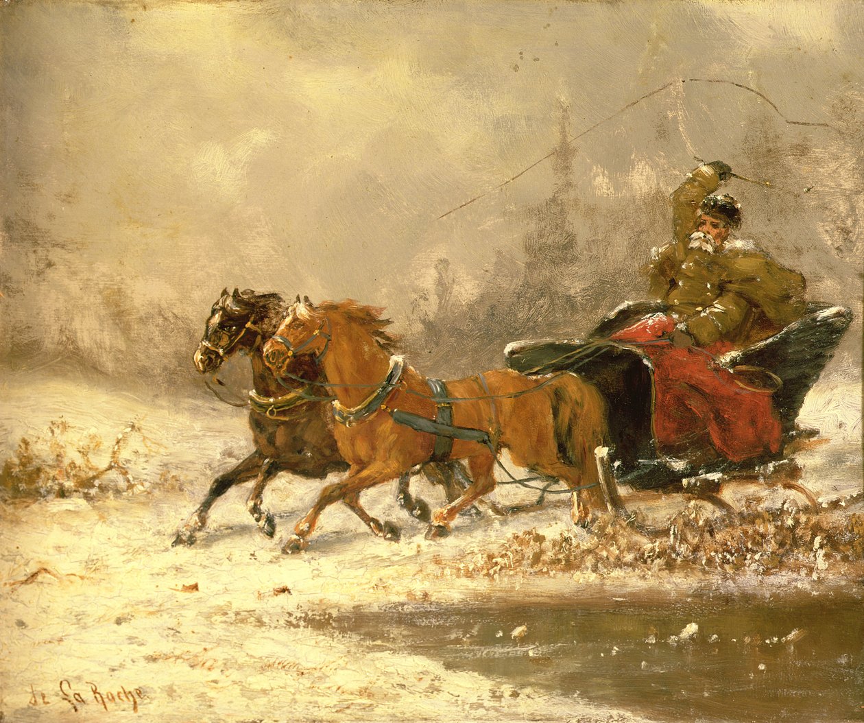 Vender hjem om vinteren af Charles Ferdinand De La Roche