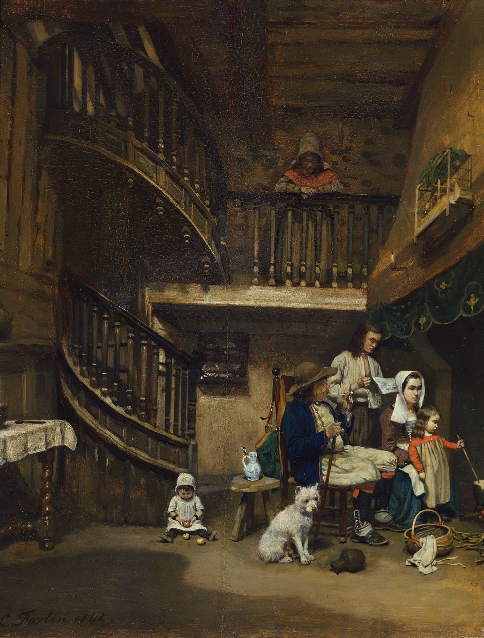 Bretonsk familie, 1842 af Charles Fortin