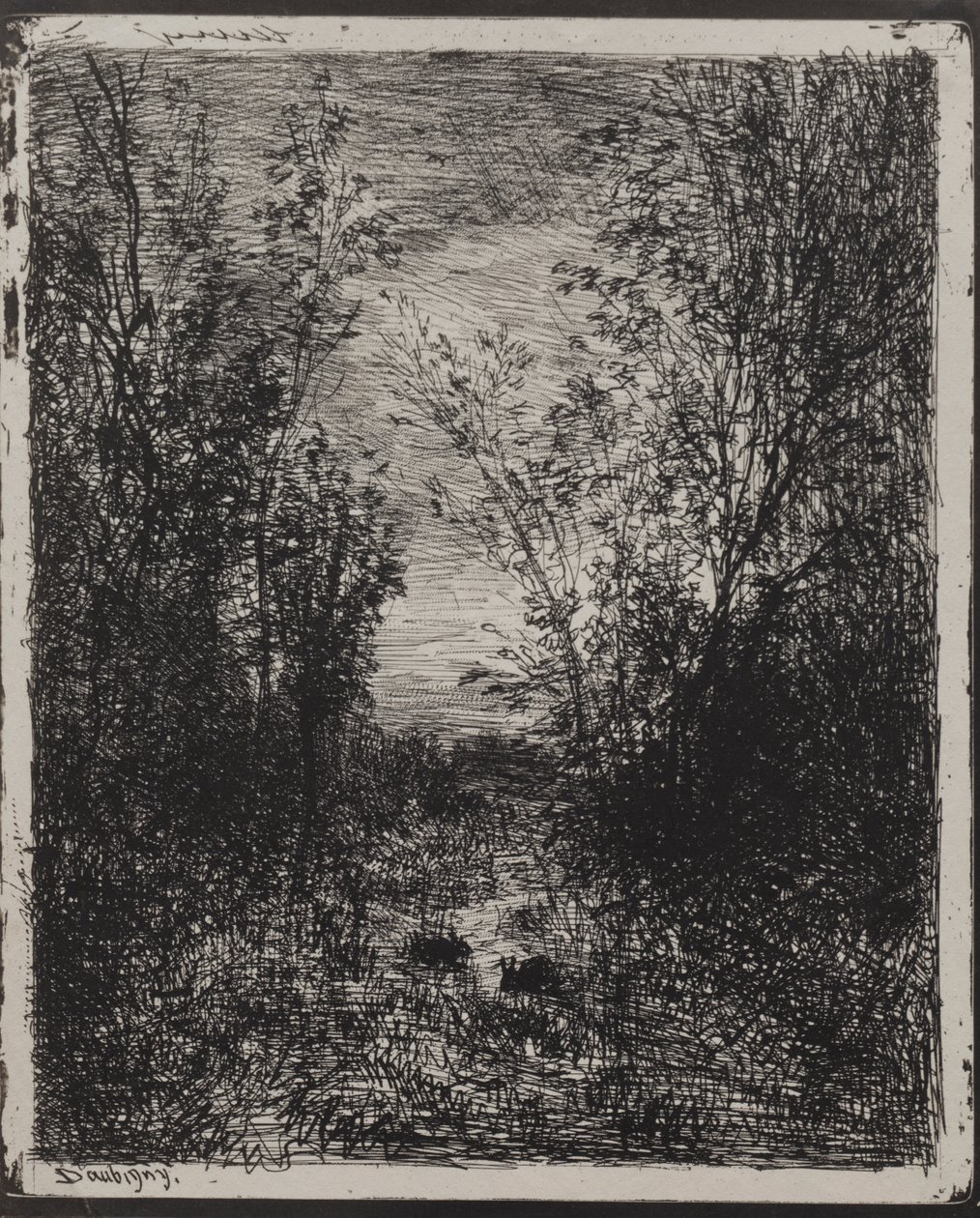 En Strøm i en Glade af Charles Francois Daubigny