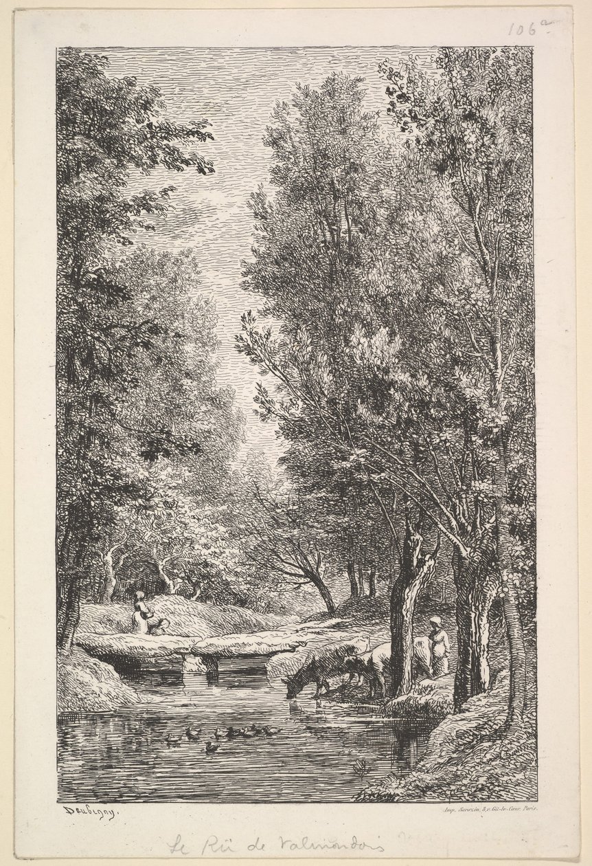 En bæk i Mondois-dalen, 1835-78. af Charles Francois Daubigny