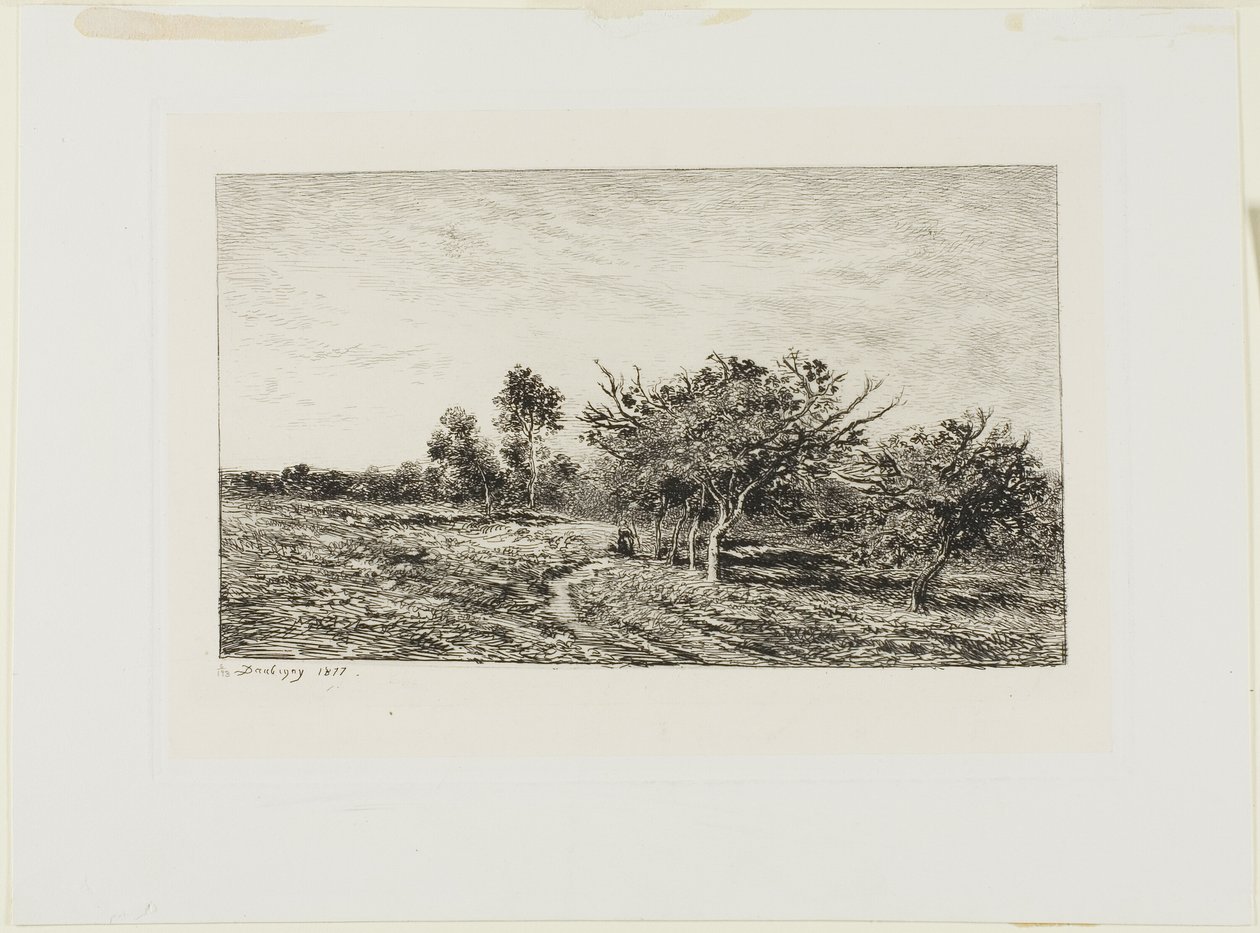 Æbletræer i Auvers af Charles Francois Daubigny