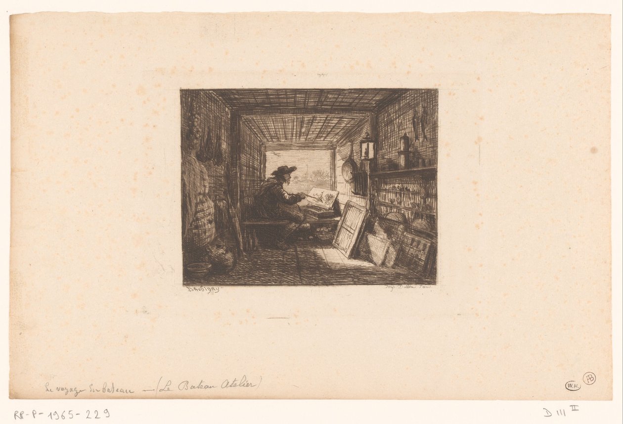 En kunstners atelier Le bateau-atelier Serier med landskaber og begivenheder omkring vand (serietitel) Rejse en bateau af Charles Francois Daubigny