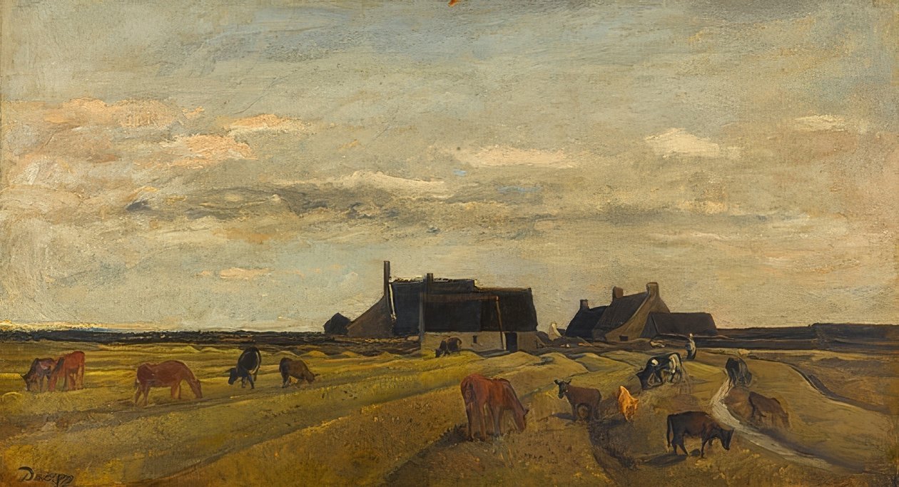 Bauernhof i Kerity, Bretagne af Charles Francois Daubigny