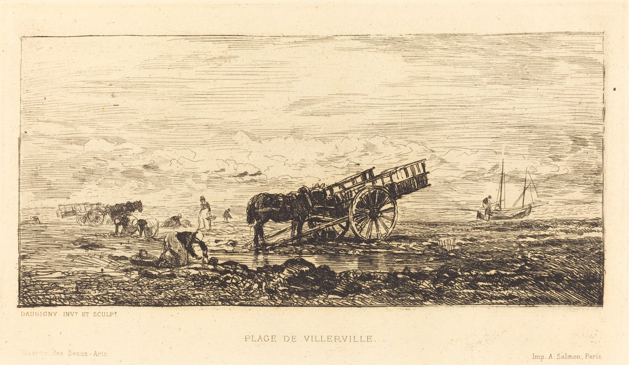 Strand ved Villerville af Charles Francois Daubigny