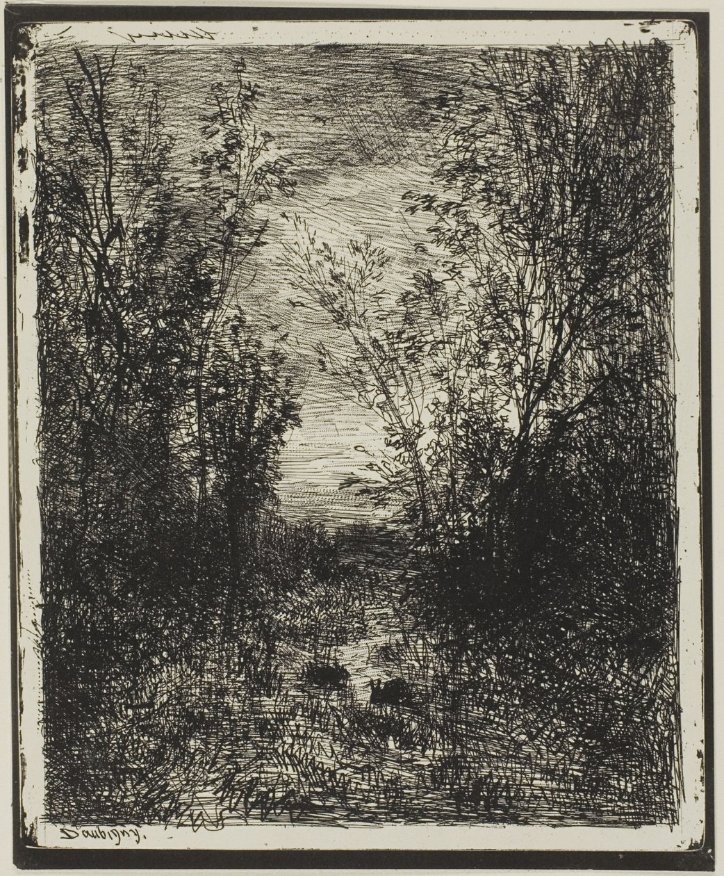Bæk i lysningen af Charles Francois Daubigny