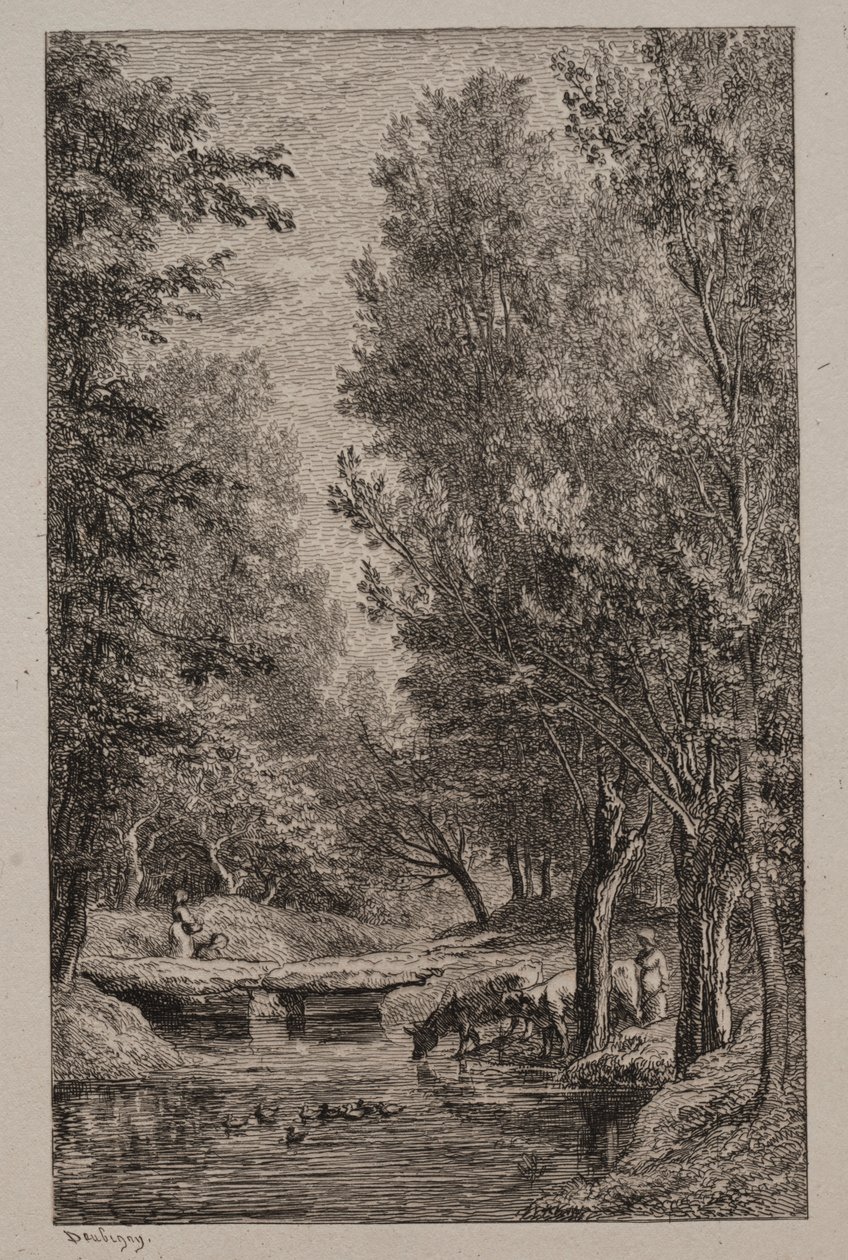 Bæk i Val Mondois, ca. 1862. af Charles Francois Daubigny