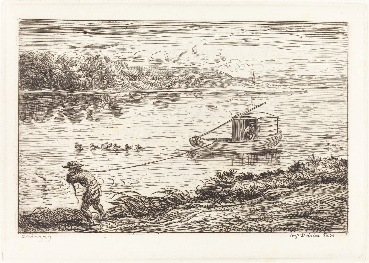 Kabinedreng trækker i rebet af Charles Francois Daubigny