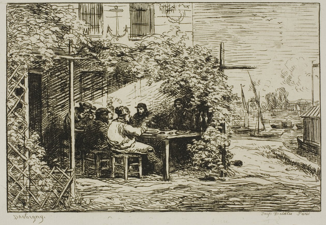 Afgang Morgenmad på Asnières af Charles Francois Daubigny