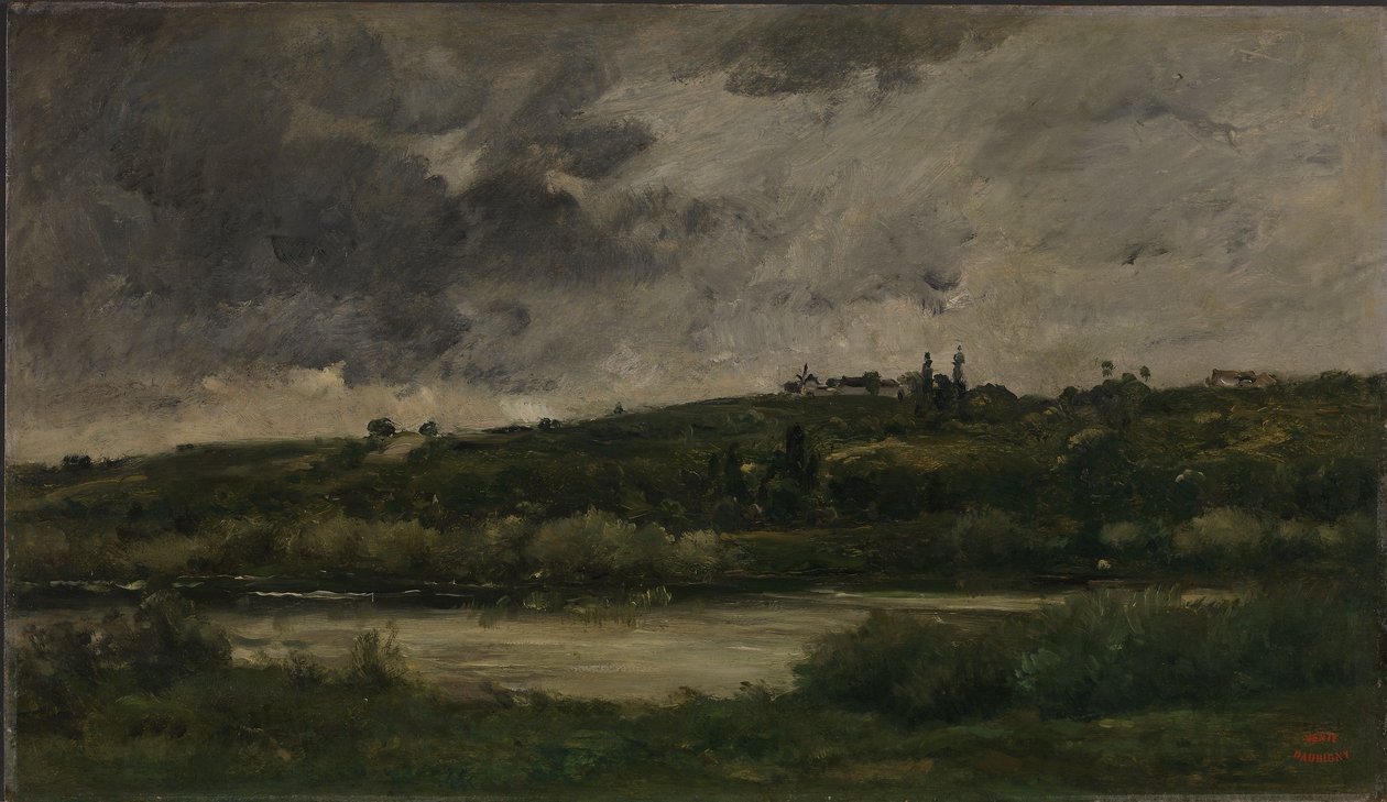 Flodlandskab af Charles Francois Daubigny
