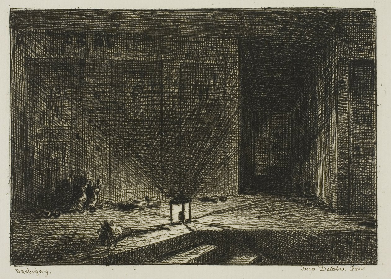 Interiør af en kro (The Corridor of an Inn) af Charles Francois Daubigny