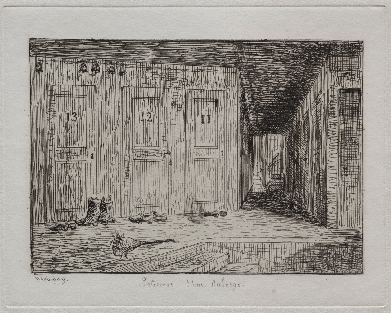 Interiør af en kro af Charles Francois Daubigny