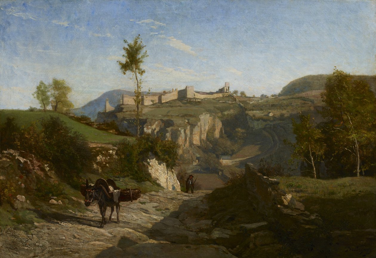 Landskab nær Crémieu (olie på lærred) af Charles Francois Daubigny