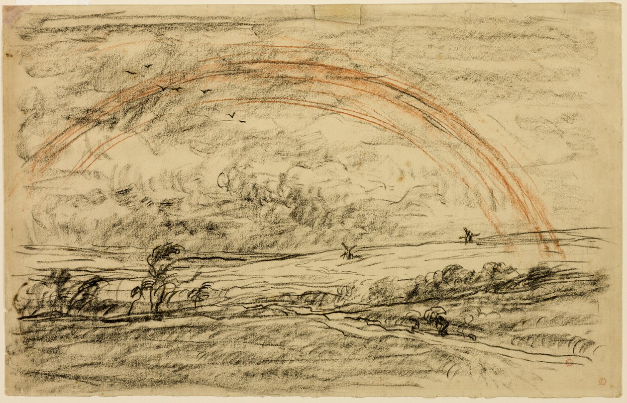 Landskab med en regnbue af Charles Francois Daubigny