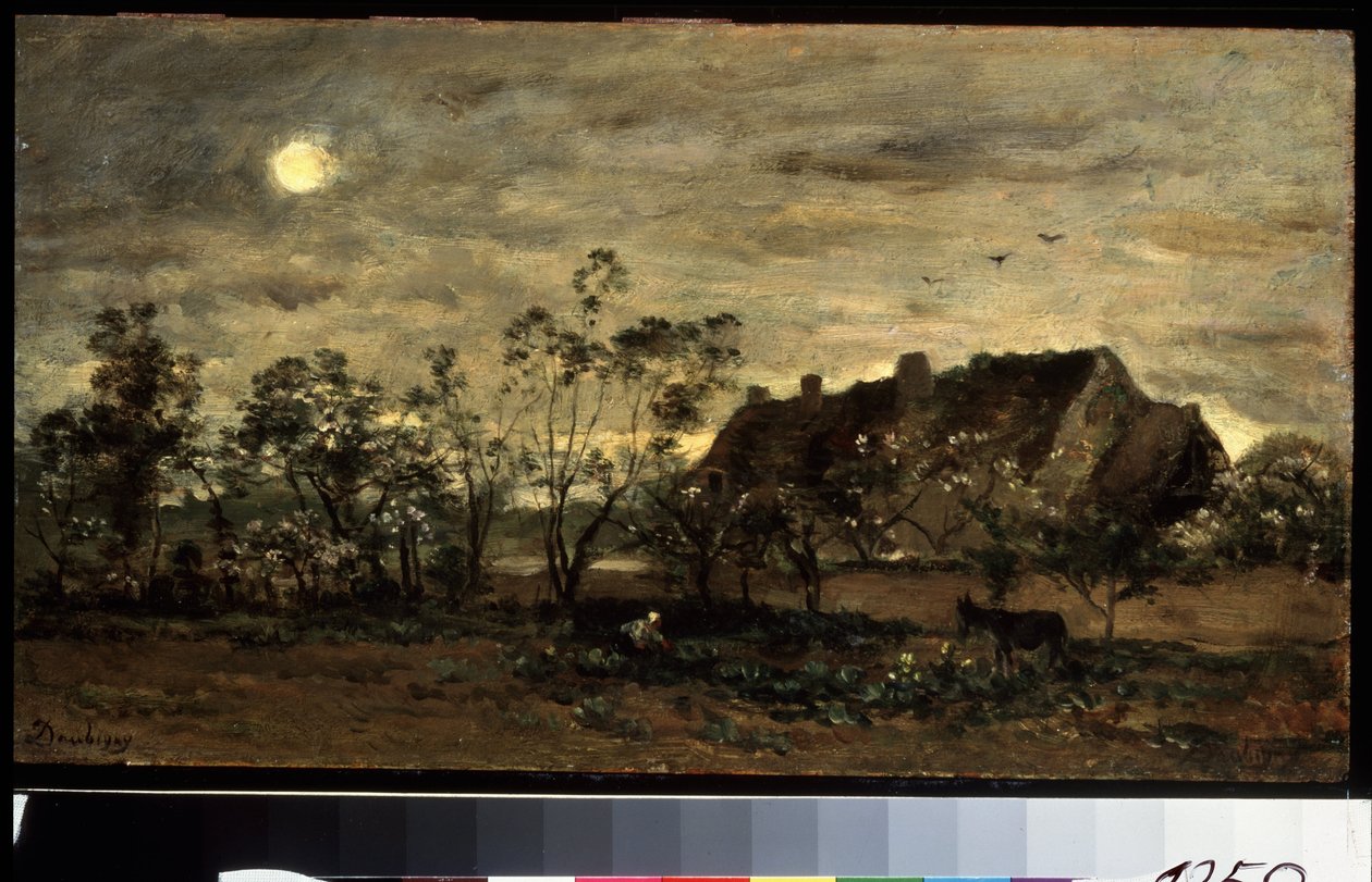 ""Aftenen falder på Honfleur i Normandiet"" (Aften i Honfleur) Maleri af Charles Francois Daubigny (1817-1878) 1870 Pushkin Museum, Moskva af Charles Francois Daubigny