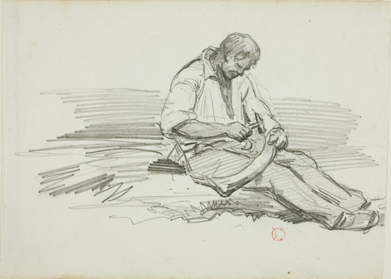Mand, der reparerer le af Charles Francois Daubigny