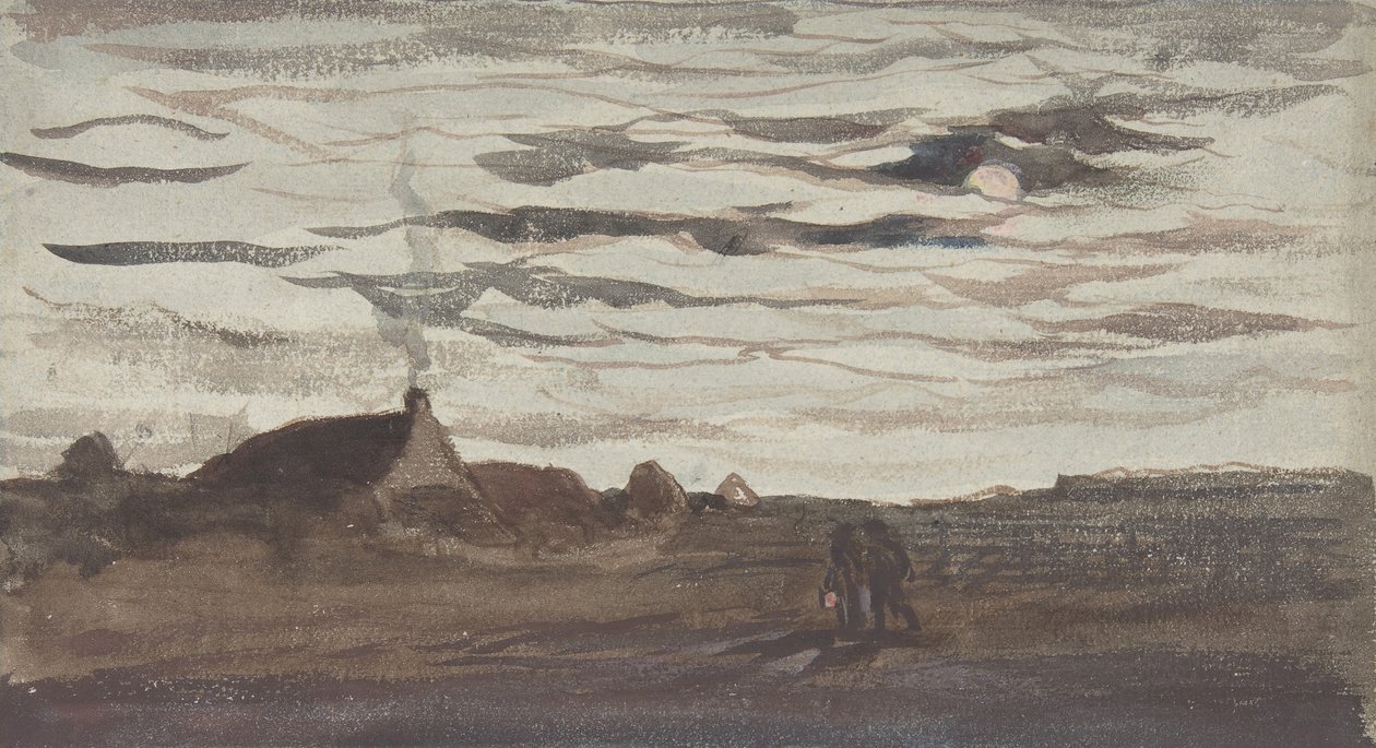 Måneskin, ca. 1860. af Charles Francois Daubigny