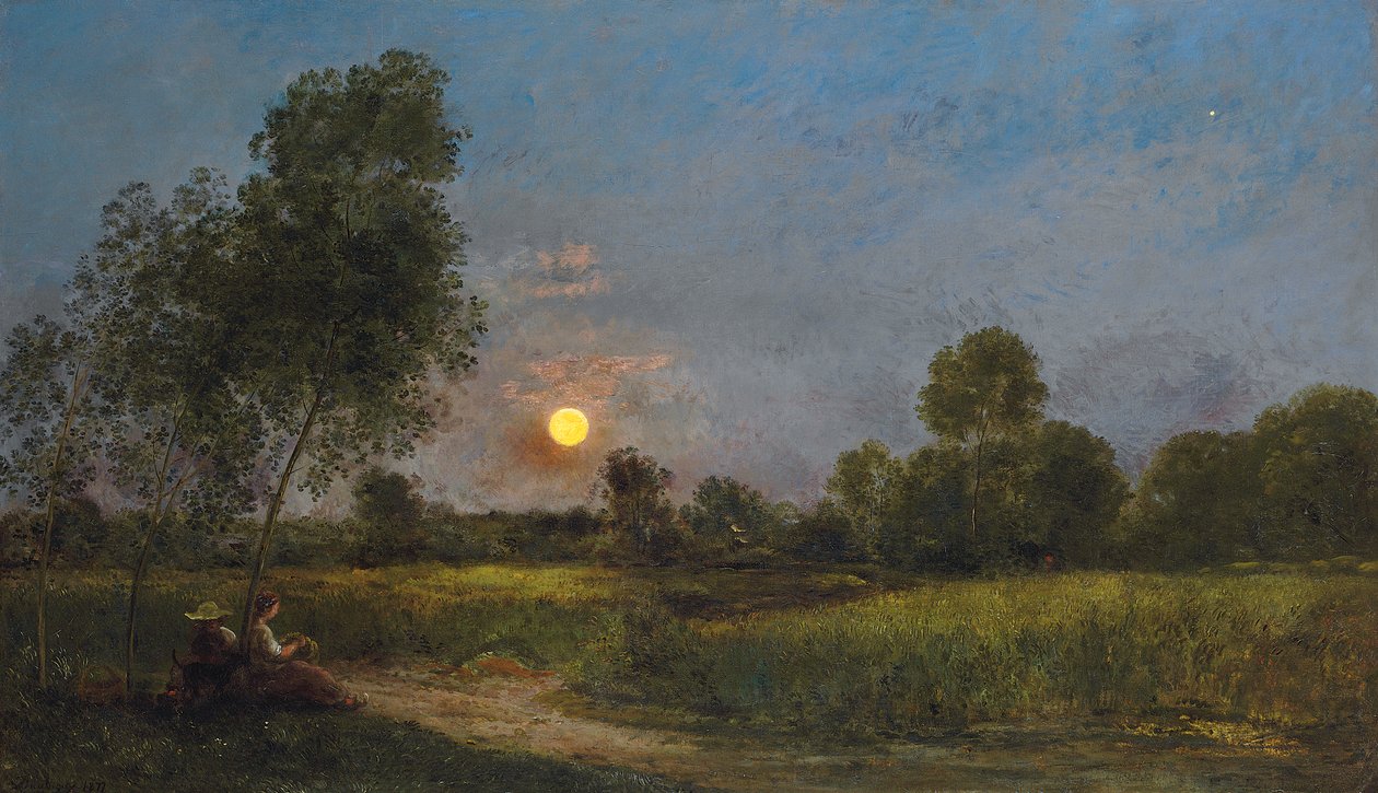 Måneopgang, 1878 af Charles Francois Daubigny