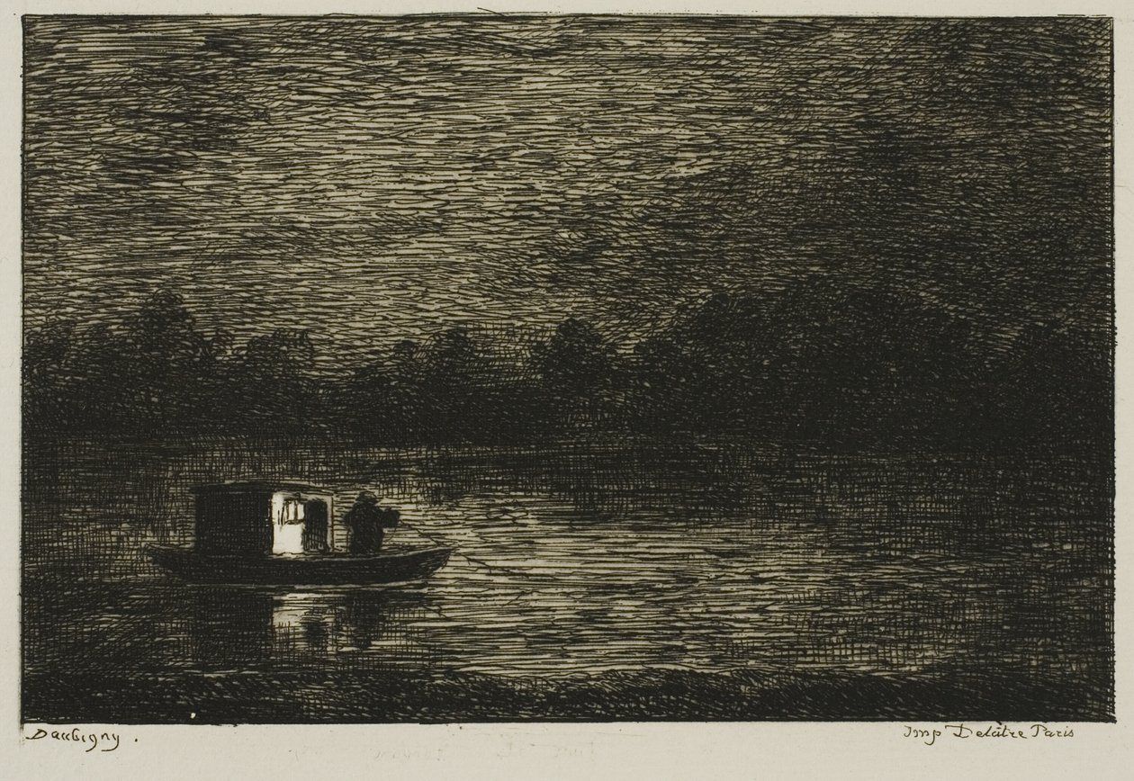 Night Voyage (Fiskenet) af Charles Francois Daubigny
