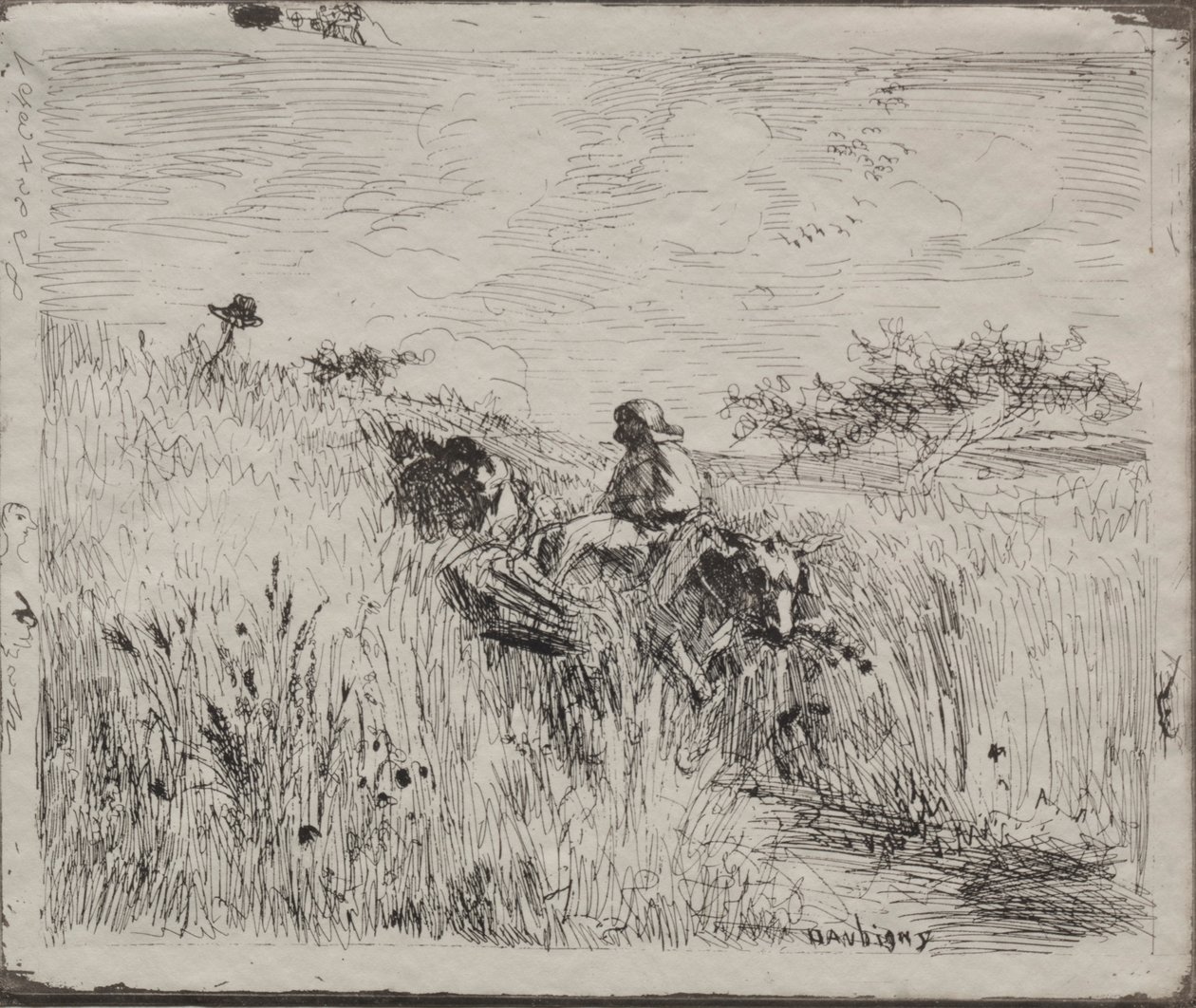 Path Through the Grain Field, originalt aftryk 1862, trykt i 1921. af Charles Francois Daubigny
