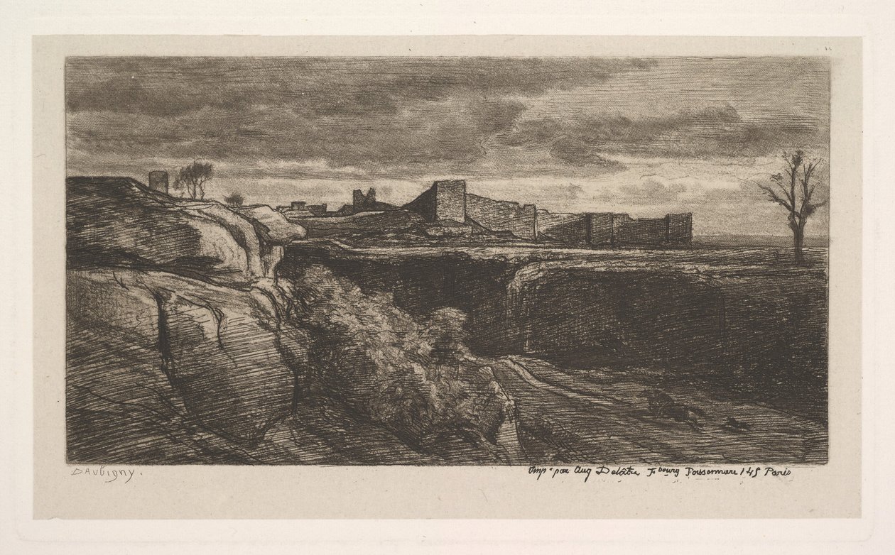 Ruinerne af slottet Crémieux Isère, 1850. af Charles Francois Daubigny