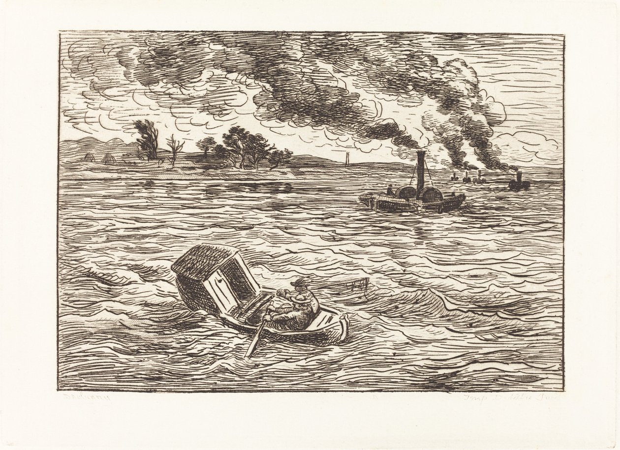 Dampbåde af Charles Francois Daubigny