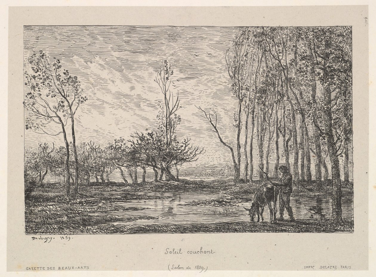 Solnedgang, 1859. af Charles Francois Daubigny