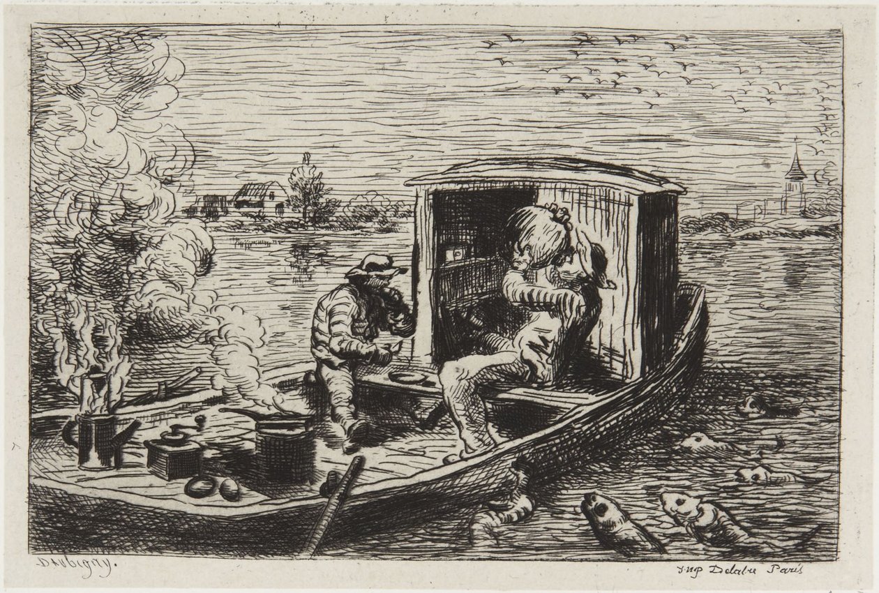 At sluge et måltid af Charles Francois Daubigny