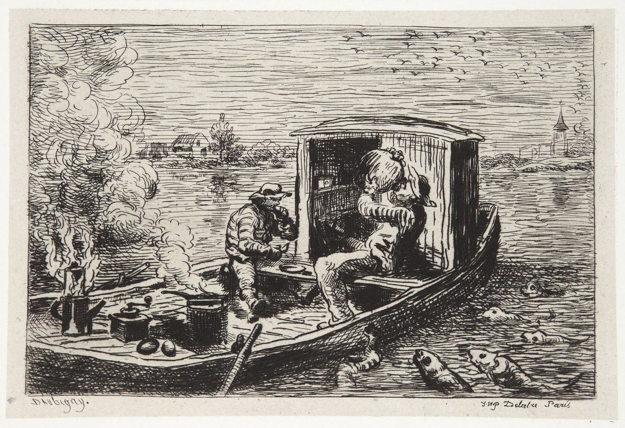 At sluge et måltid af Charles Francois Daubigny