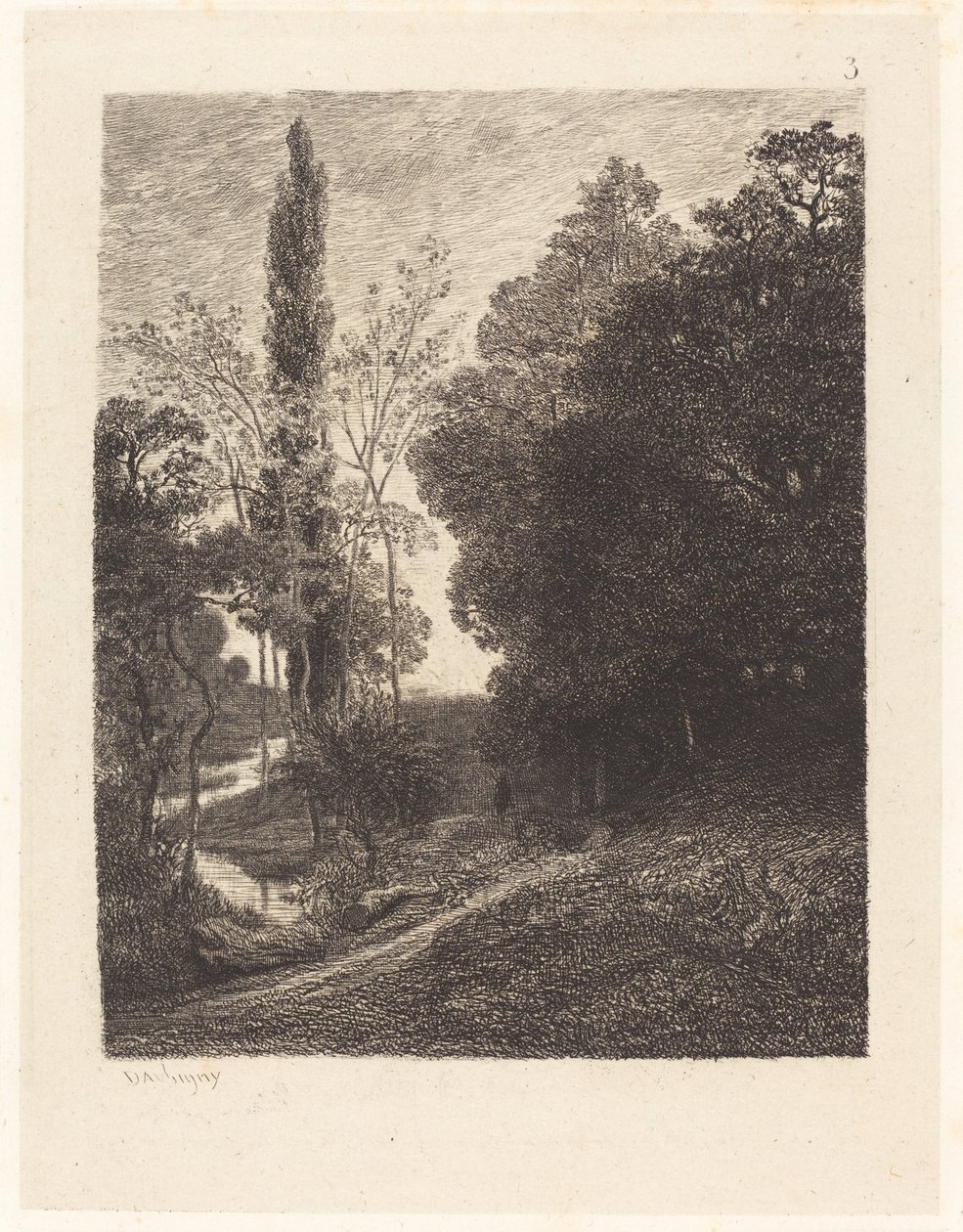 The Banks of the Cousin (Les Bords du Cousin) af Charles Francois Daubigny