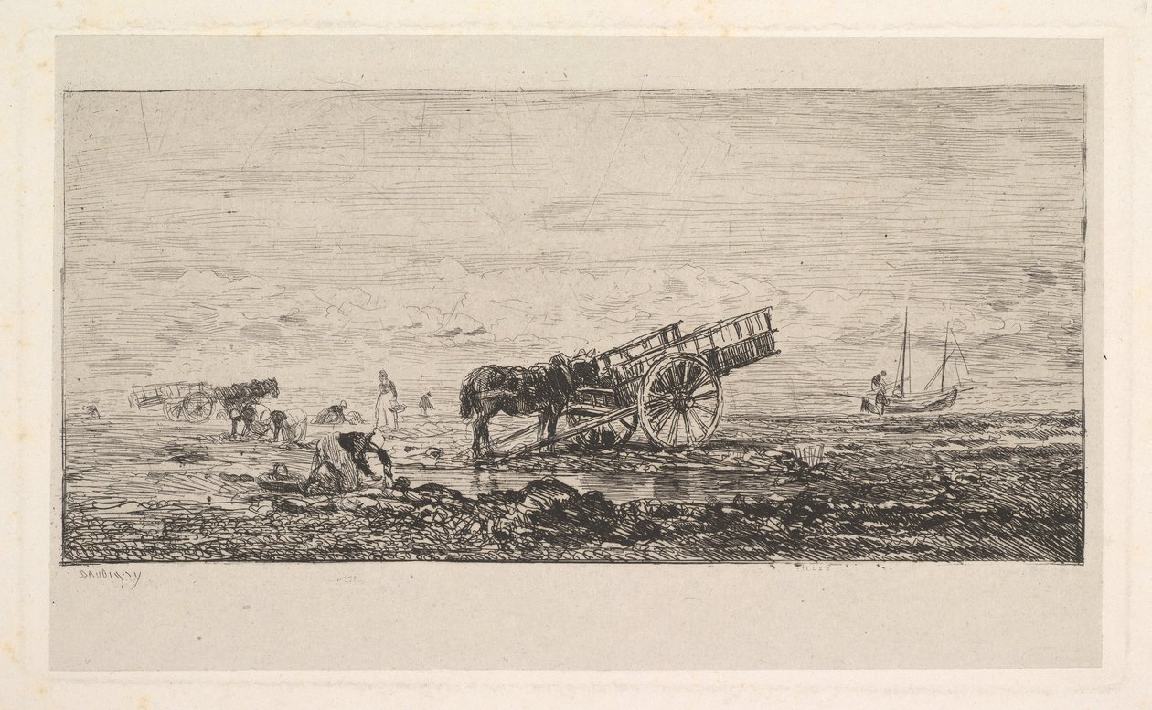 Stranden ved Villerville, 1837-78. af Charles Francois Daubigny