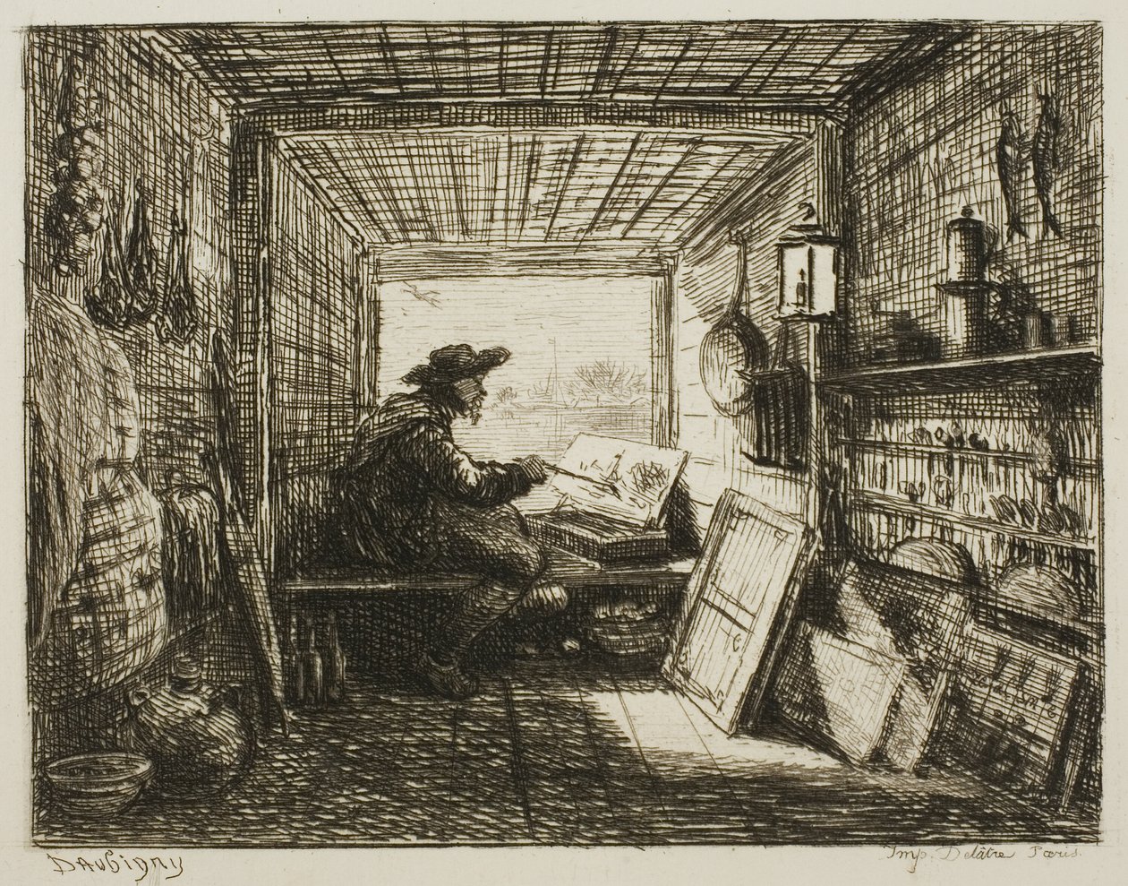 The Boat Studio, fra The Boat Trip af Charles Francois Daubigny
