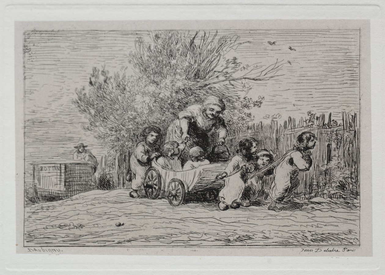 The Boat Trip: Heritage of the Cart (Børnene med vognen) af Charles Francois Daubigny