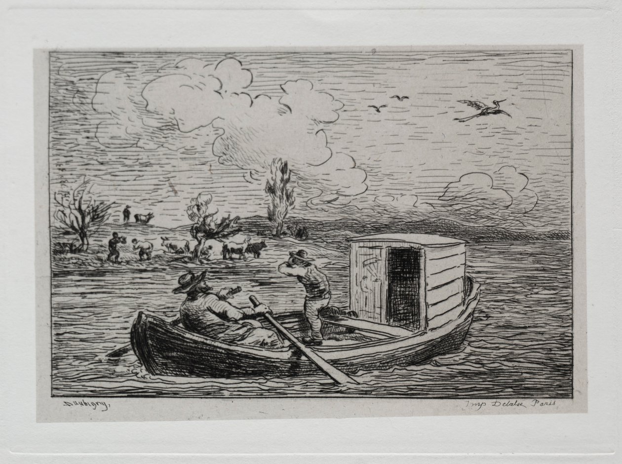 Bådturen: Le Mot de Cambronne The Slanging Match, 1861. af Charles Francois Daubigny