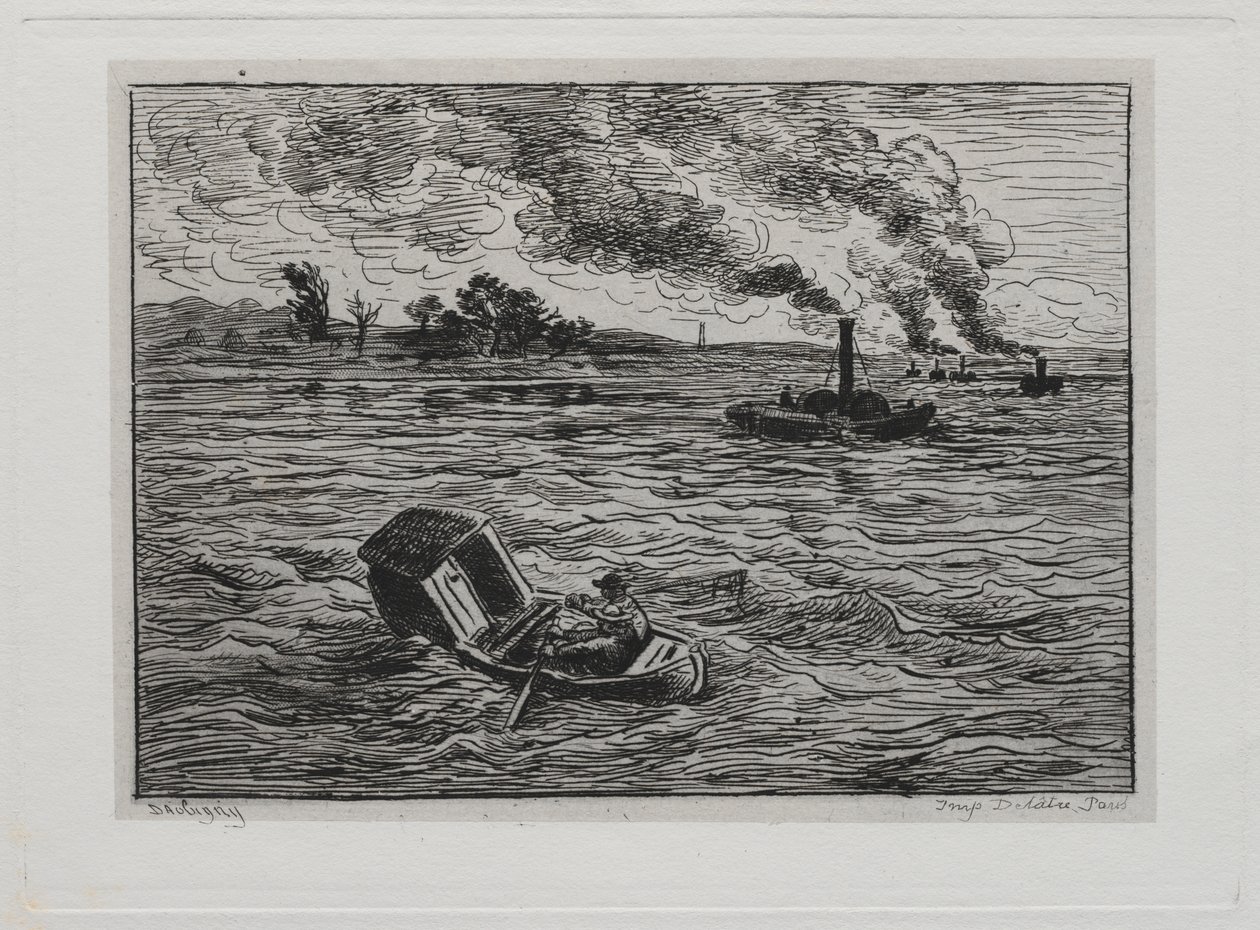 Bådturen: Dampbådene eller pas på dampskibene af Charles Francois Daubigny