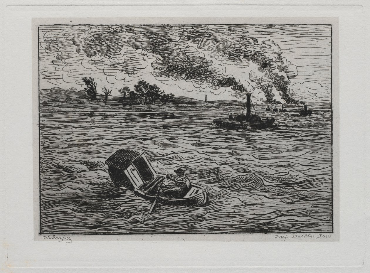 Bådturen: Dampskibene eller pas på dampskibene, 1861. af Charles Francois Daubigny