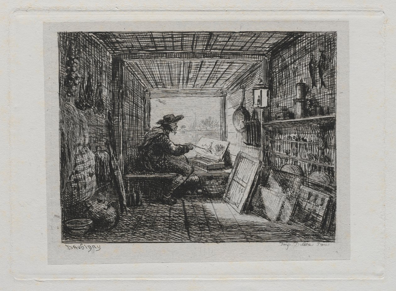 Bådturen: Studiet på båden, 1861. af Charles Francois Daubigny