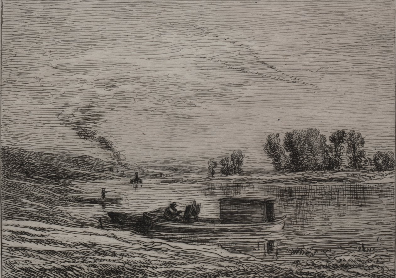 Båden i Conflans af Charles Francois Daubigny