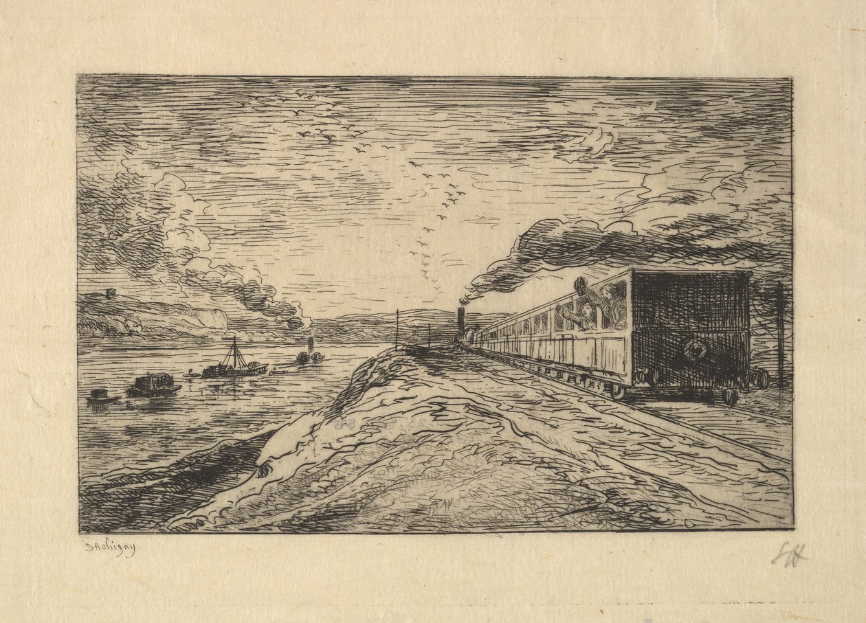 Afgangen, 1861. af Charles Francois Daubigny