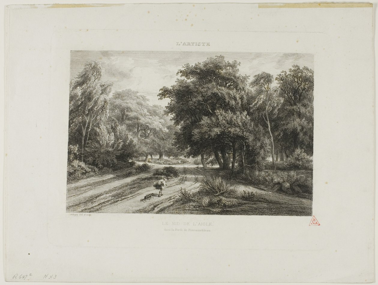 Ørnereden i Fontainebleau-skoven af Charles Francois Daubigny