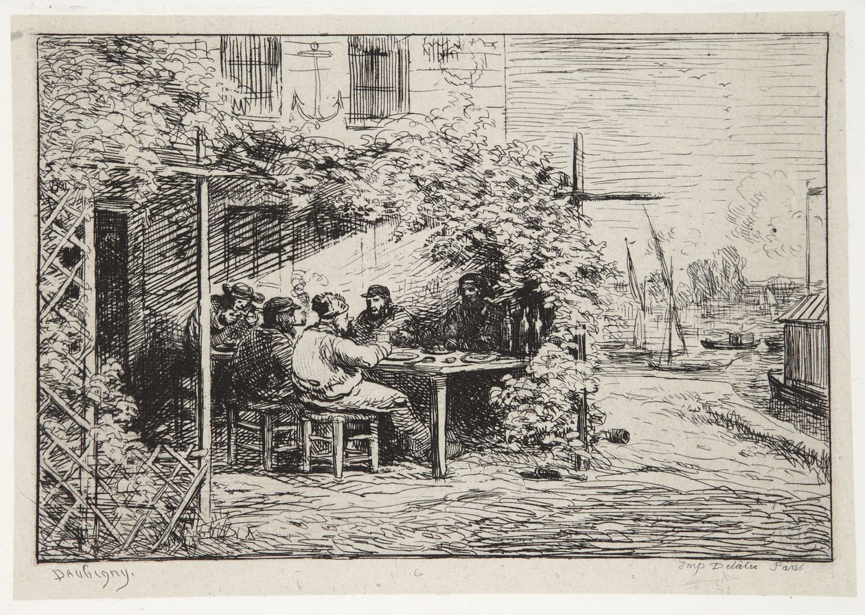 Afskedsmorgenmaden i Asnières af Charles Francois Daubigny