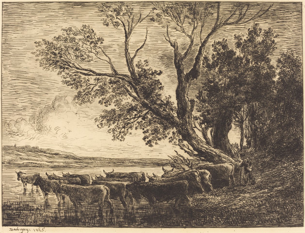 Ford (Le Gue) af Charles Francois Daubigny