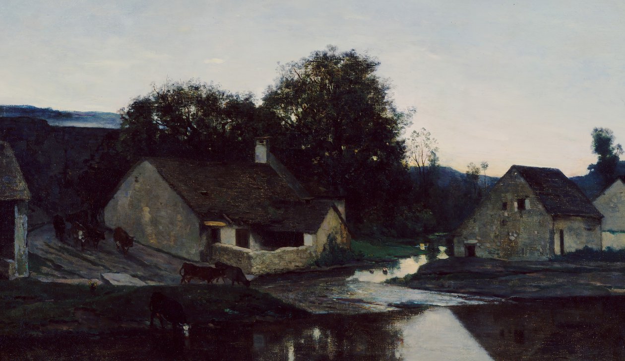 Hamlet of Optevoz, ca. 1852. af Charles Francois Daubigny