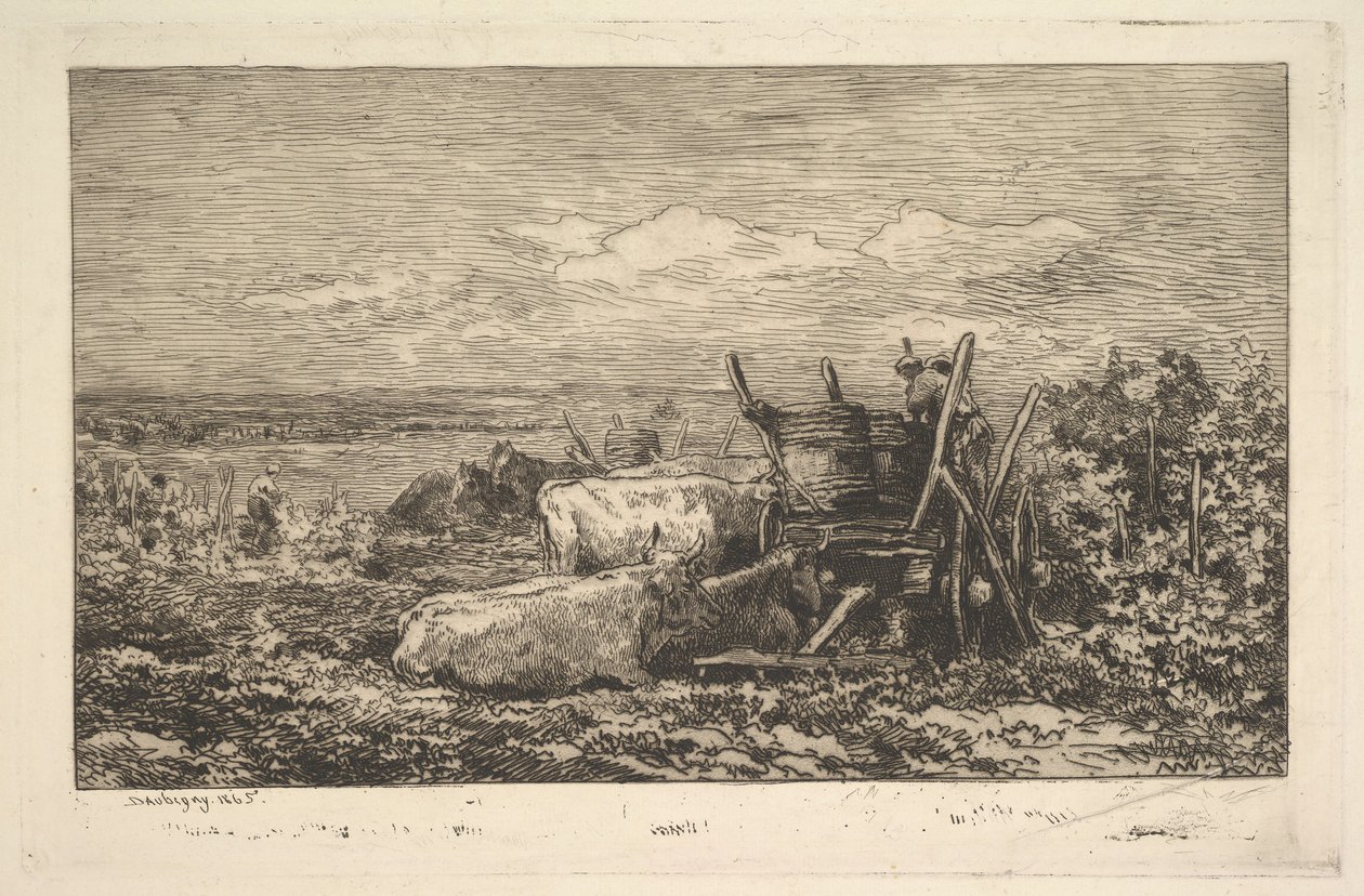 The Harvest Souvenir of the Morvan, 1865. af Charles Francois Daubigny
