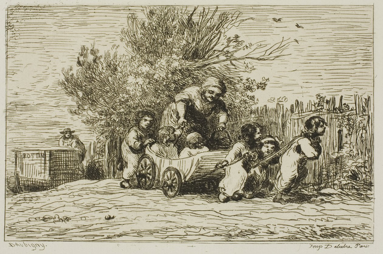 The Heritage of the Wagon (Børnene med vognen) af Charles Francois Daubigny
