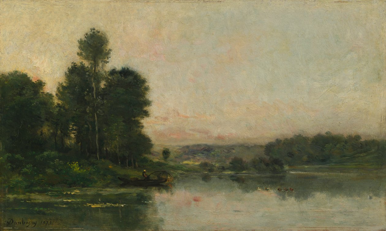 Bakkerne i Méry-sur-Oise, overfor Auvers, 1873. af Charles Francois Daubigny