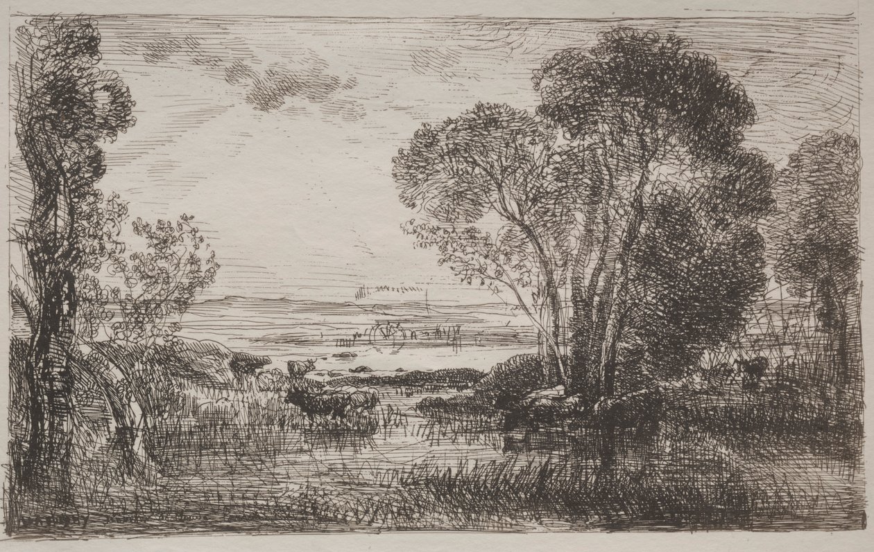 The Hydraulic Machine, originalt aftryk 1862, trykt i 1921. af Charles Francois Daubigny