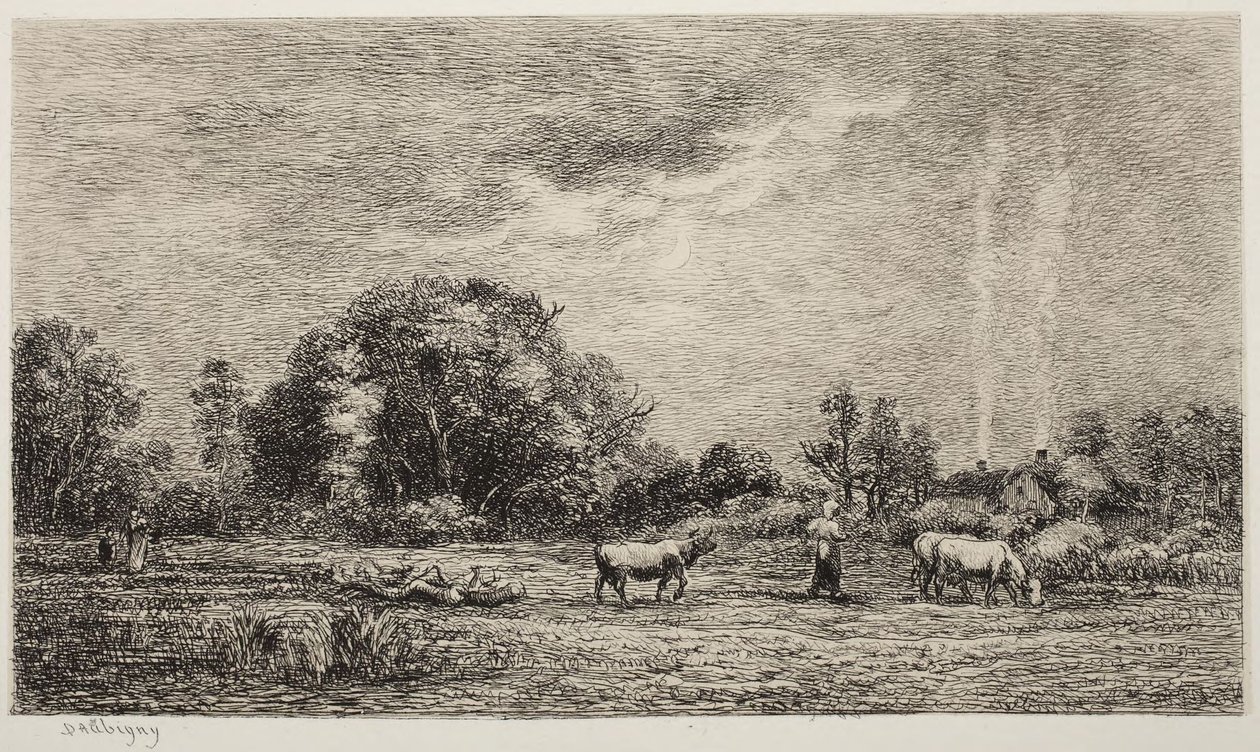 Den opgående måne af Charles Francois Daubigny